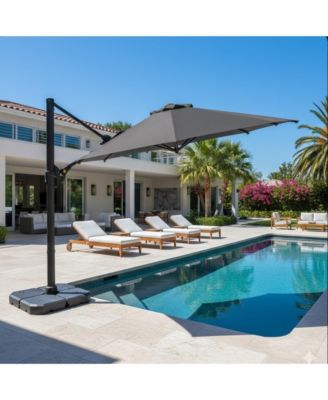 10 Ft Cantilever Patio Umbrella with 360° Rotation & Tilt (No Base)