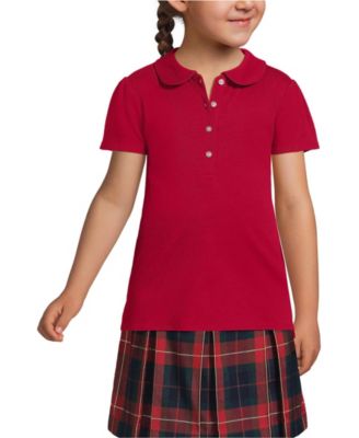 School Uniform Girls Short Sleeve Peter Pan Collar Polo Shirt