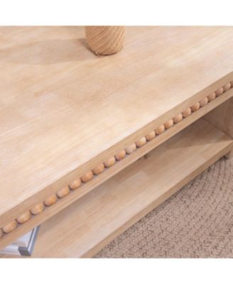 Modern Wood Coffee Table - 47" Rectangular, Open Shelf