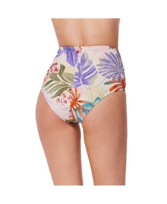 Women's Cherry Blossom Shirred High Waist Swim Bottom