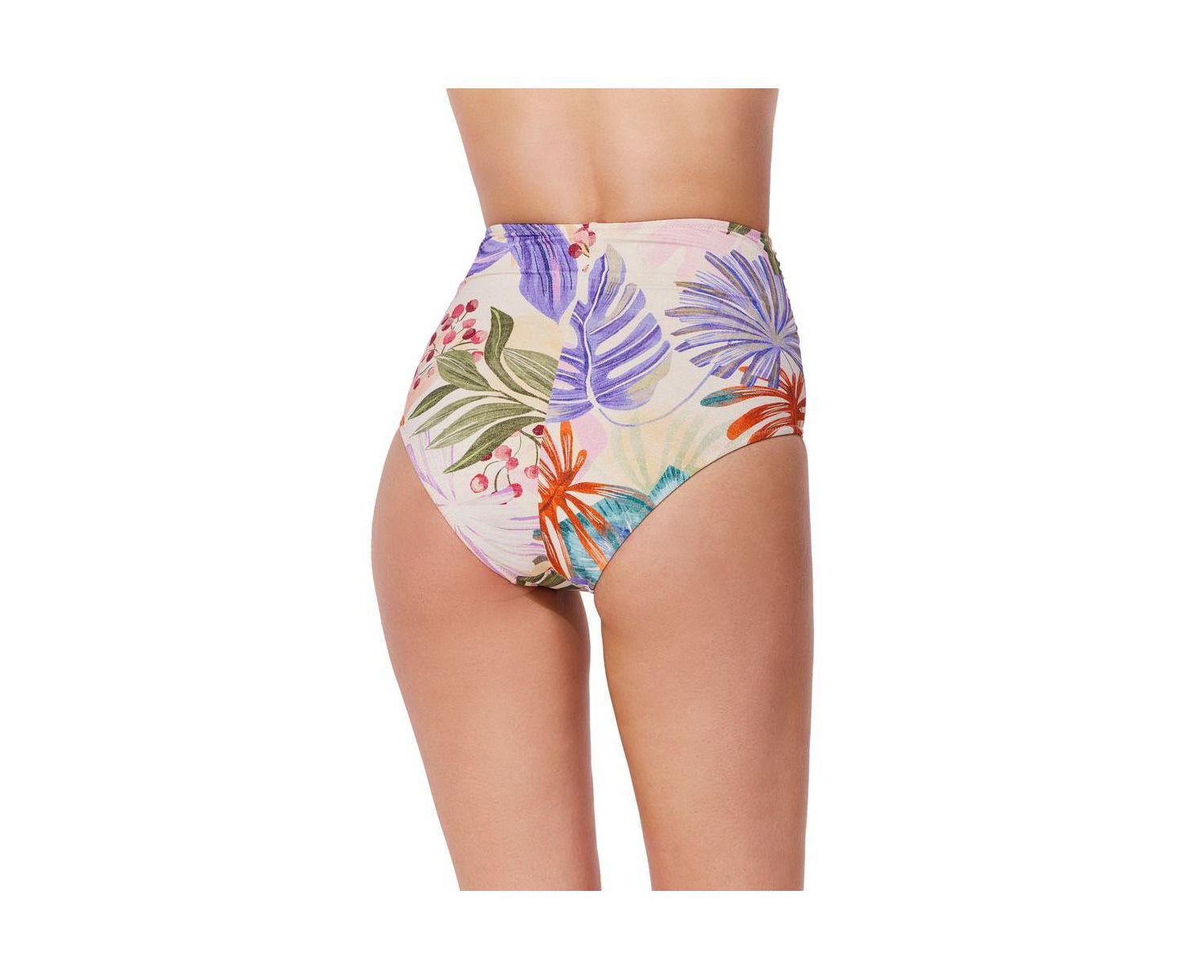 Women's Cherry Blossom Shirred High Waist Swim Bottom