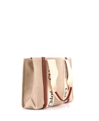 Medium Woody Tote Canvas with Leather