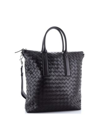 North South Convertible Zip Tote Intrecciato Leather