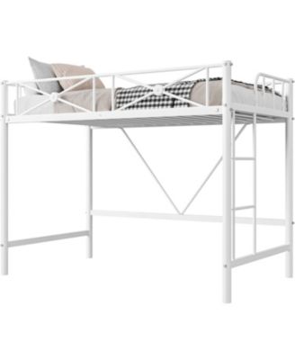 Twin Metal Loft Bed, Heavy-Duty Steel Frame with Safety Guardrails, Space-Saving Design for Kids Bedroom or Dorm