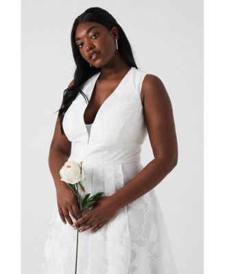 Women's Plunge Neck Maxi Wedding Dress