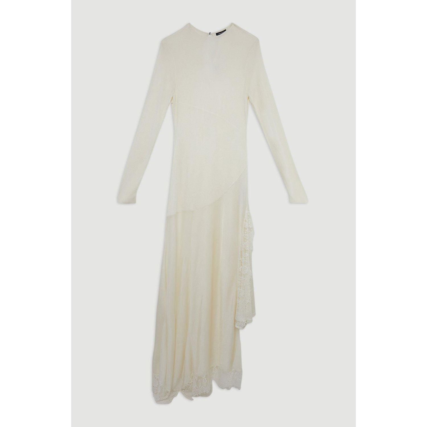 Women's Slinky Lace Asymmetric Maxi Dress
