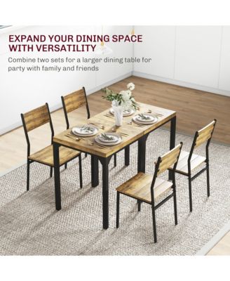 Industrial Contemporary Compact Breakfast Nook 3pc Table and Chairs Set