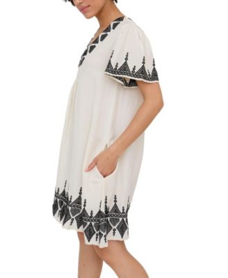 Women's Liberty V-Neck Embroidered Mini Dress