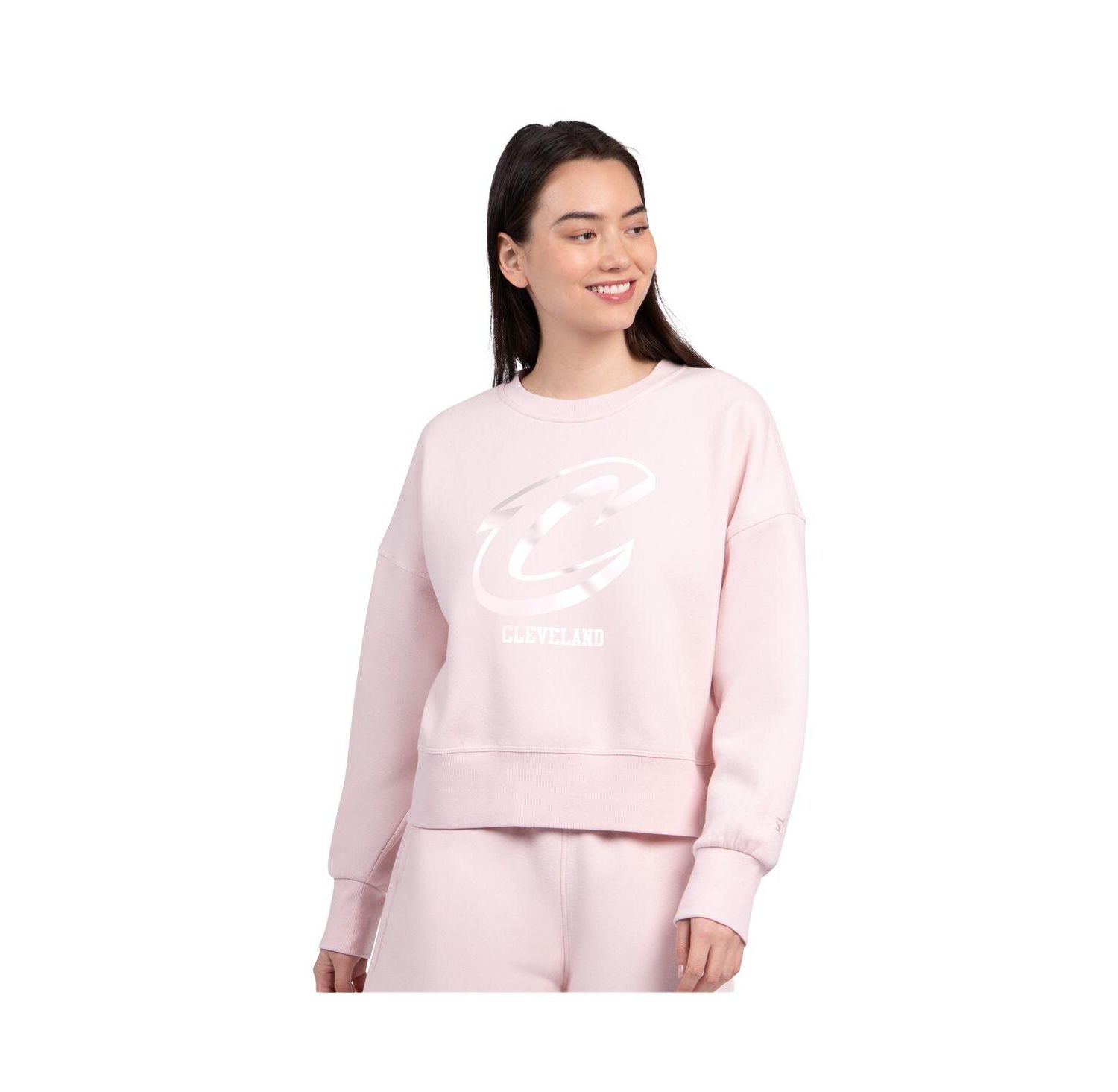 Women's Light Pink Cleveland Cavaliers Pastel Boxy Sweatshirt