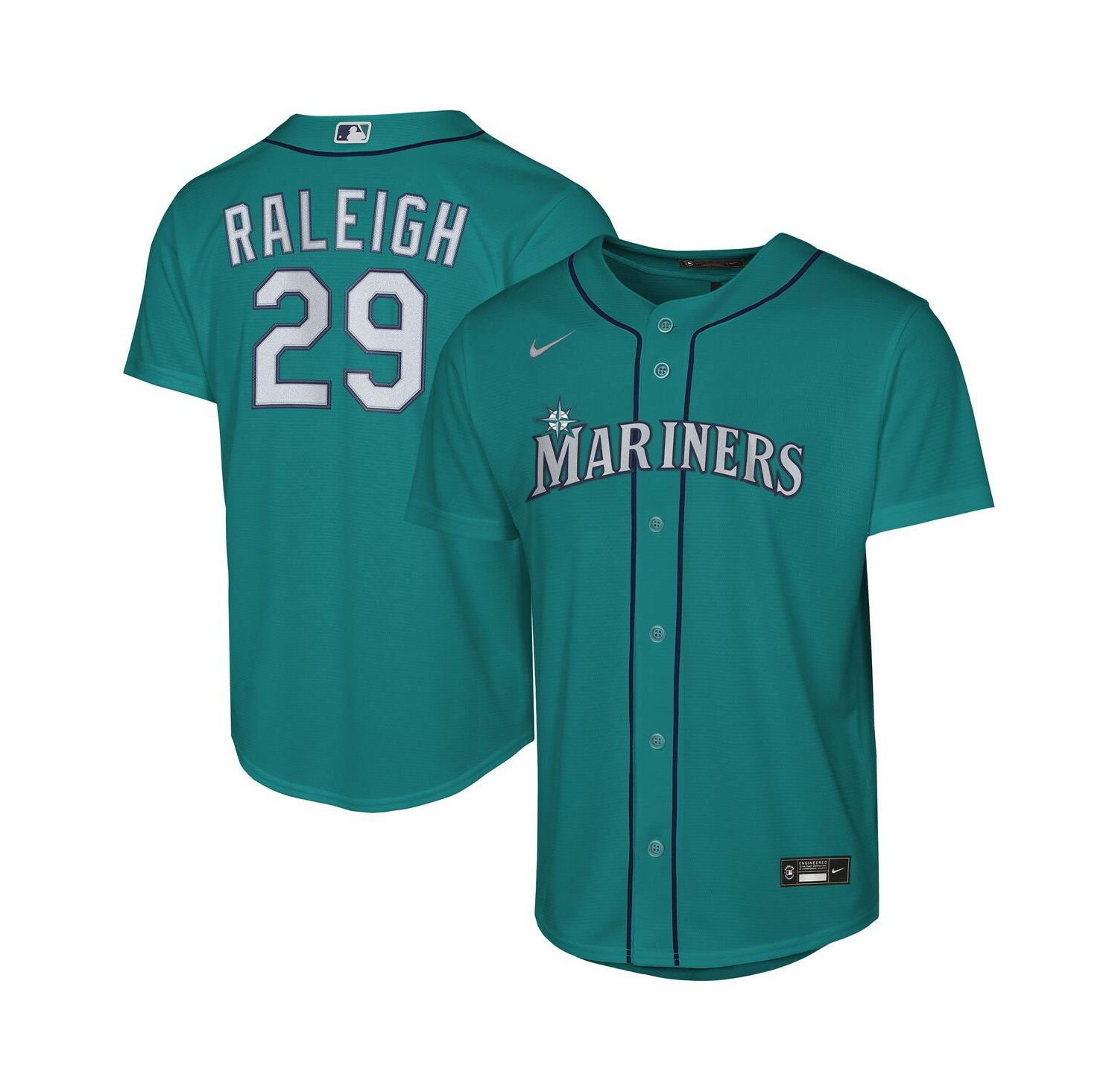 Big Boys and Girls Cal Raleigh Teal Seattle Mariners Alternate Replica Jersey