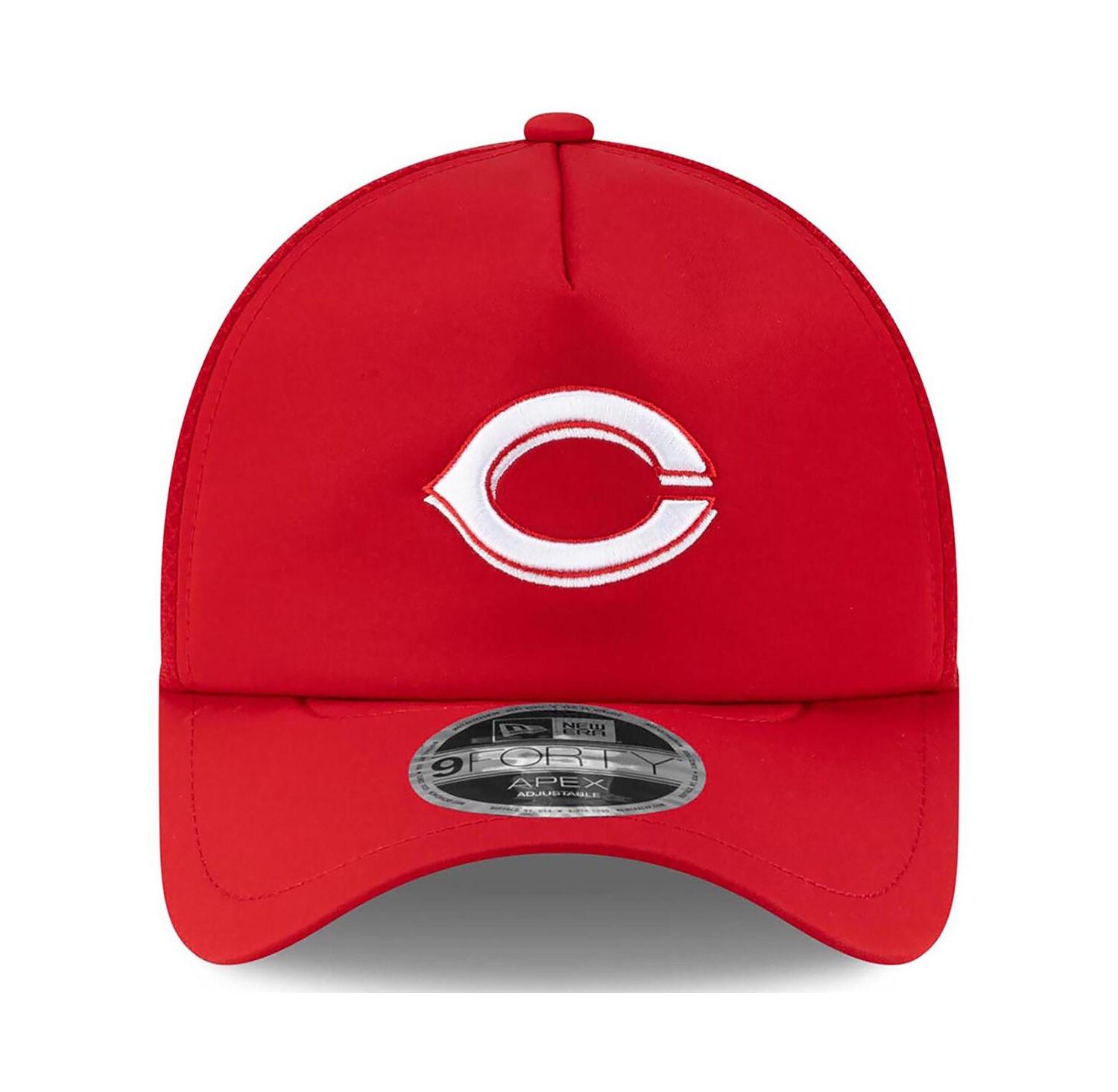 Men's Red Cincinnati Reds 2026 Batting Practice Apex 9FORTY Adjustable Trucker Hat