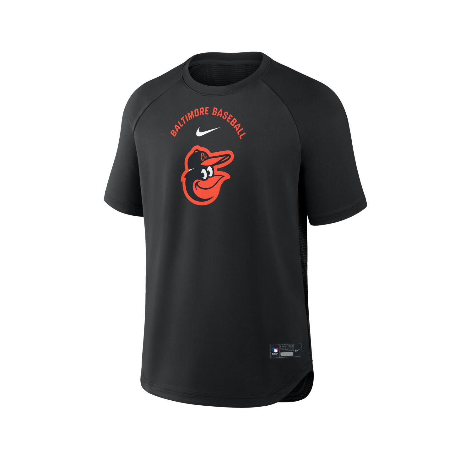 Men's Black Baltimore Orioles Authentic Collection Batting Practice Pre-Game Raglan Dri-FIT T-Shirt