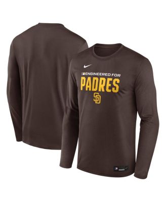 Men's Brown San Diego Padres Authentic Collection Legend Dri-FIT Long Sleeve T-Shirt
