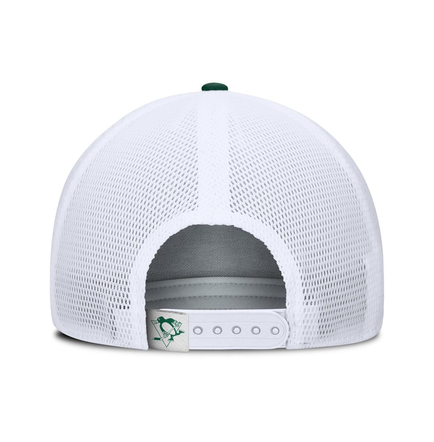 Мужская кепка Fanatics Green/White Pittsburgh Penguins Bermuda A-Frame Adjustable Hat — фото 2