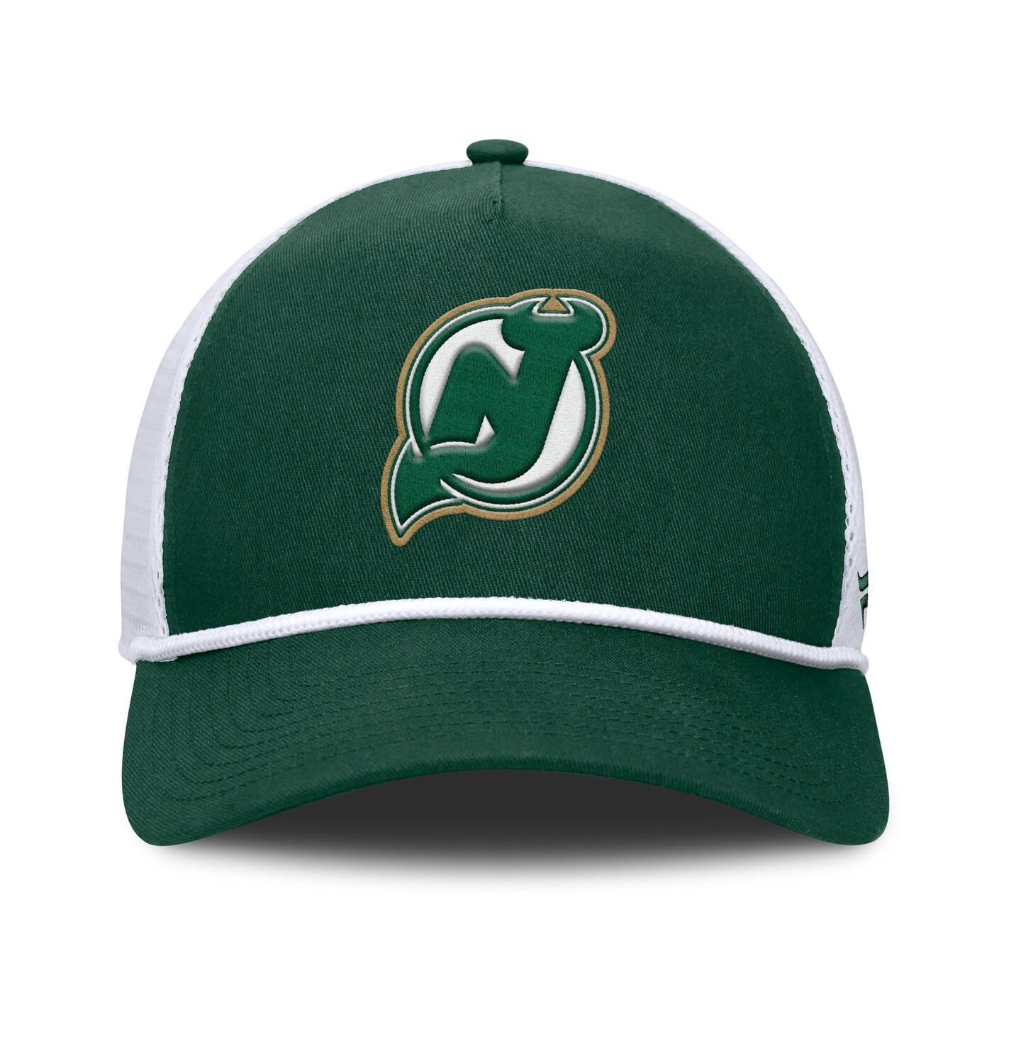 Мужские головные уборы Fanatics Green/White New Jersey Devils Bermuda A-Frame Adjustable Hat — фото 4