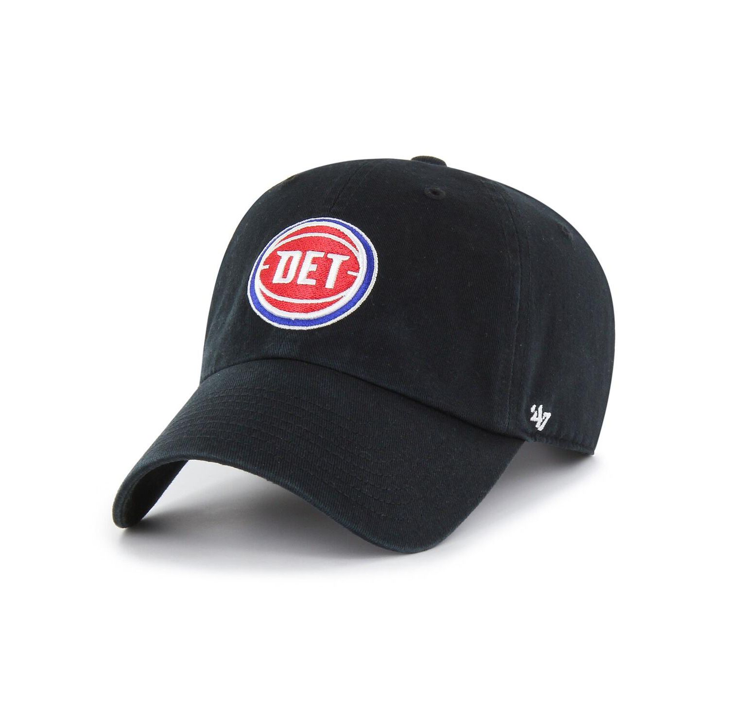 Men's Black Detroit Pistons Core Logo Clean Up Adjustable Hat