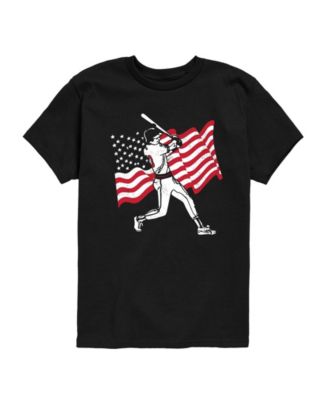 Boys' 8-20 Baseball Player American Flag Short-Sleeve Graphic T-Shirt