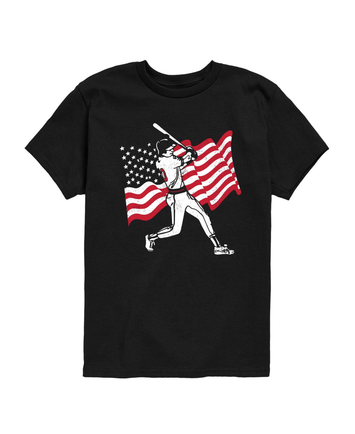 Boys' 8-20 Baseball Player American Flag Short-Sleeve Graphic T-Shirt