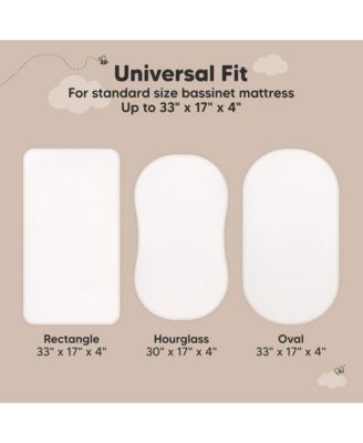 2-Pack Isla Waterproof Bassinet Sheets for Boy, Girl, Baby Fitted Bassinet Mattress Protector Cover