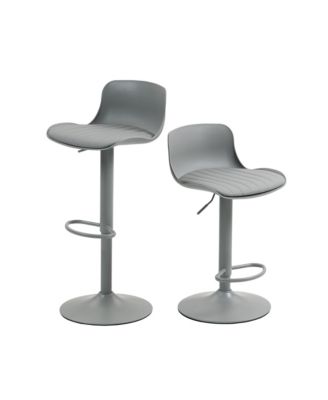 Bar Stools Set of 2 – Modern PU Leather Counter Height Barstools with Back