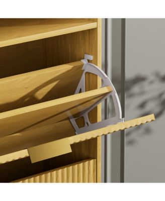 Shoe Cabinet Storage with 3 Flip Drawers, Tall Free Standing Shoe Organizer Rack