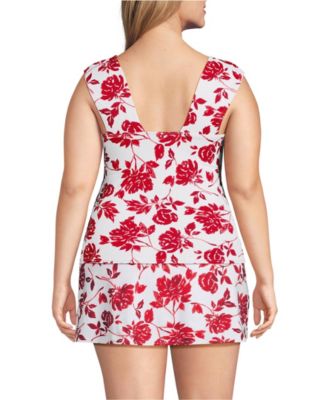 Plus Size Square Neck Underwire Tankini Top