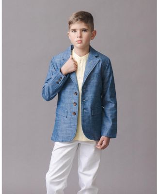 Little Boys Classic Organic Chambray Suit Jacket