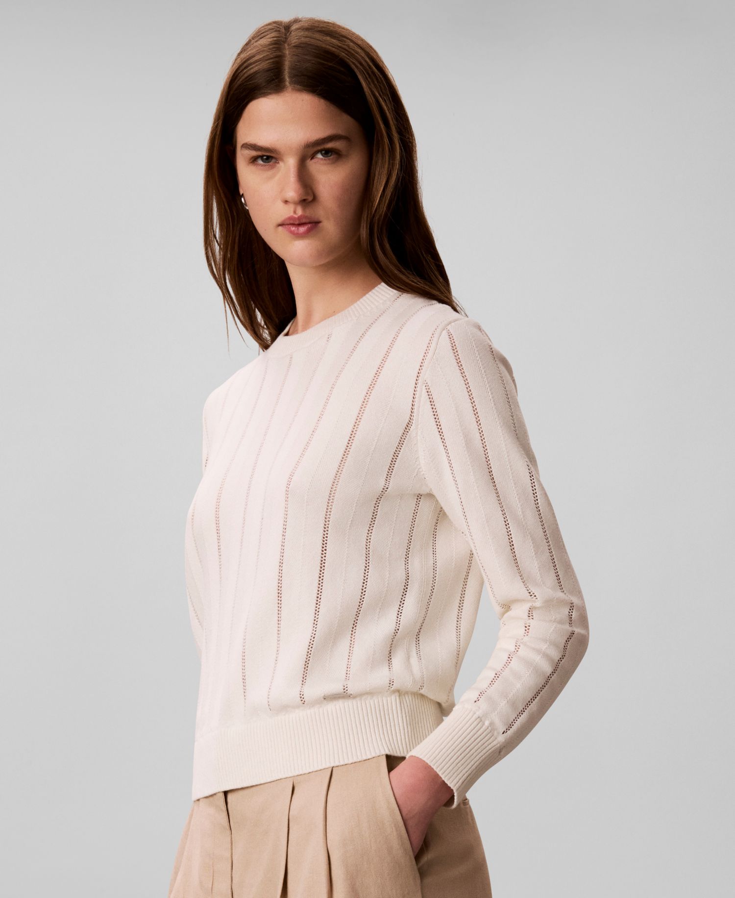 Women's Long-Sleeve Relaxed-Fit Crew-Neck Sweater
