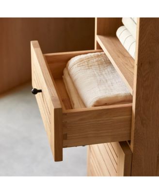 Soho 180 tall bathroom unit in oak