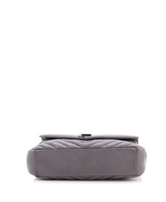 Medium Classic Monogram College Bag Matelasse Chevron Leather