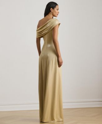 ralph lauren evening dress macys Silver Nude Glitter Tulle Ball Gown with Beaded Bodice and Plunge Neckline main image 1
