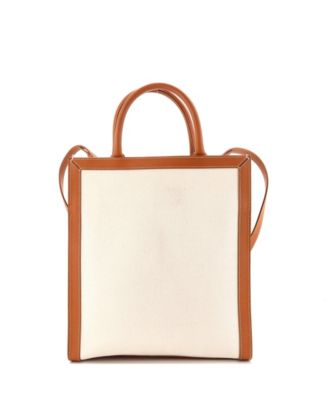 Small Vertical Cabas Tote Canvas with Leather