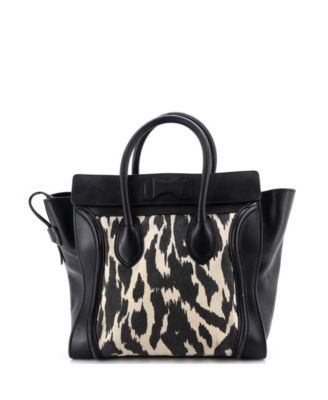 Mini Luggage Bag Printed Canvas and Leather