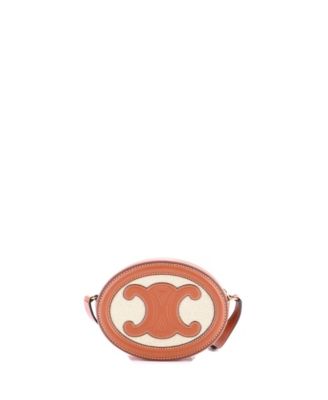 Triomphe Oval Crossbody Bag Canvas and Leather