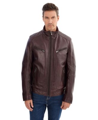 Men's GUNNAR Leather Biker Jacket