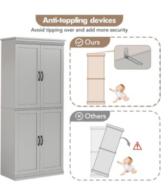Pantry Cabinet, Freestanding Kitchen Pantry Storage Cabinet,70 in Cupboard, Tall Storage Cabinet with Doors and Adjustable Shelves