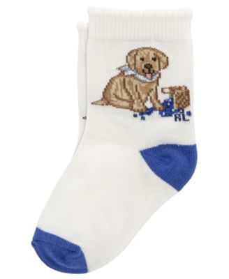 Baby Boys' Blueberry Dog, Floral and Gingham Design Socks, 3-Pack