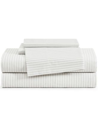 Printed 200-Thread Count Cotton Percale 3-Pc. Sheet Set, Twin