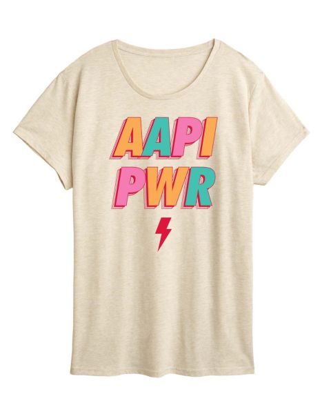 Женская футболка Hybrid Apparel Plus Size Instant Message Aapi Power Graphic, цвет: Берёзовый