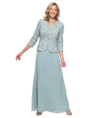 Alex Evenings Women's Empire Waist Long Open Soutache Jacket Dress - Macy's