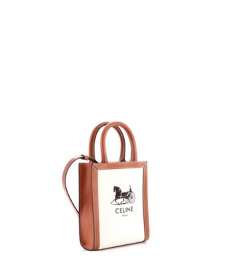 Mini Sulky Vertical Cabas Tote Canvas with Leather