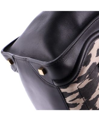 Mini Luggage Bag Printed Canvas and Leather