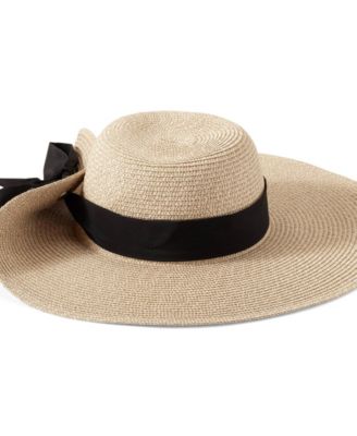 Facesaver Wide Brim Straw Hat with Scarf