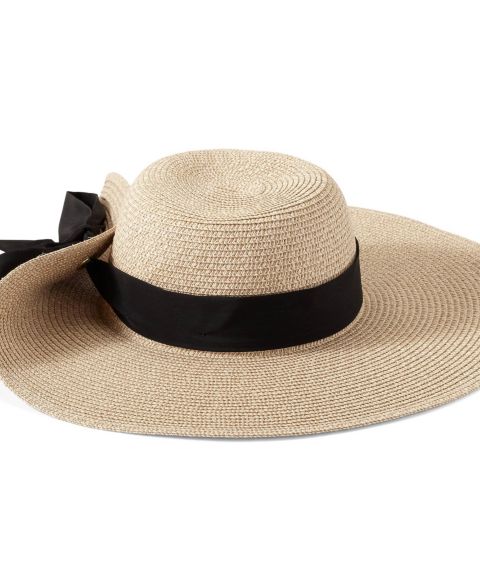 Женские Lands' End Facesaver Wide Brim Straw Hat with Scarf