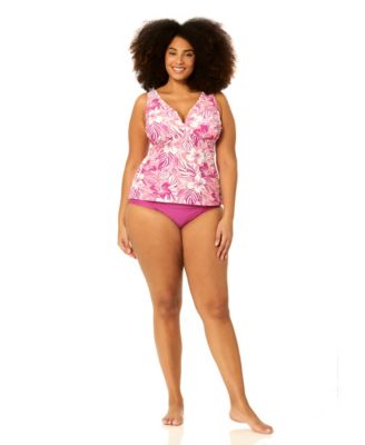 Plus Size Tanzania Adjustable-Strap Swim Tankini Top