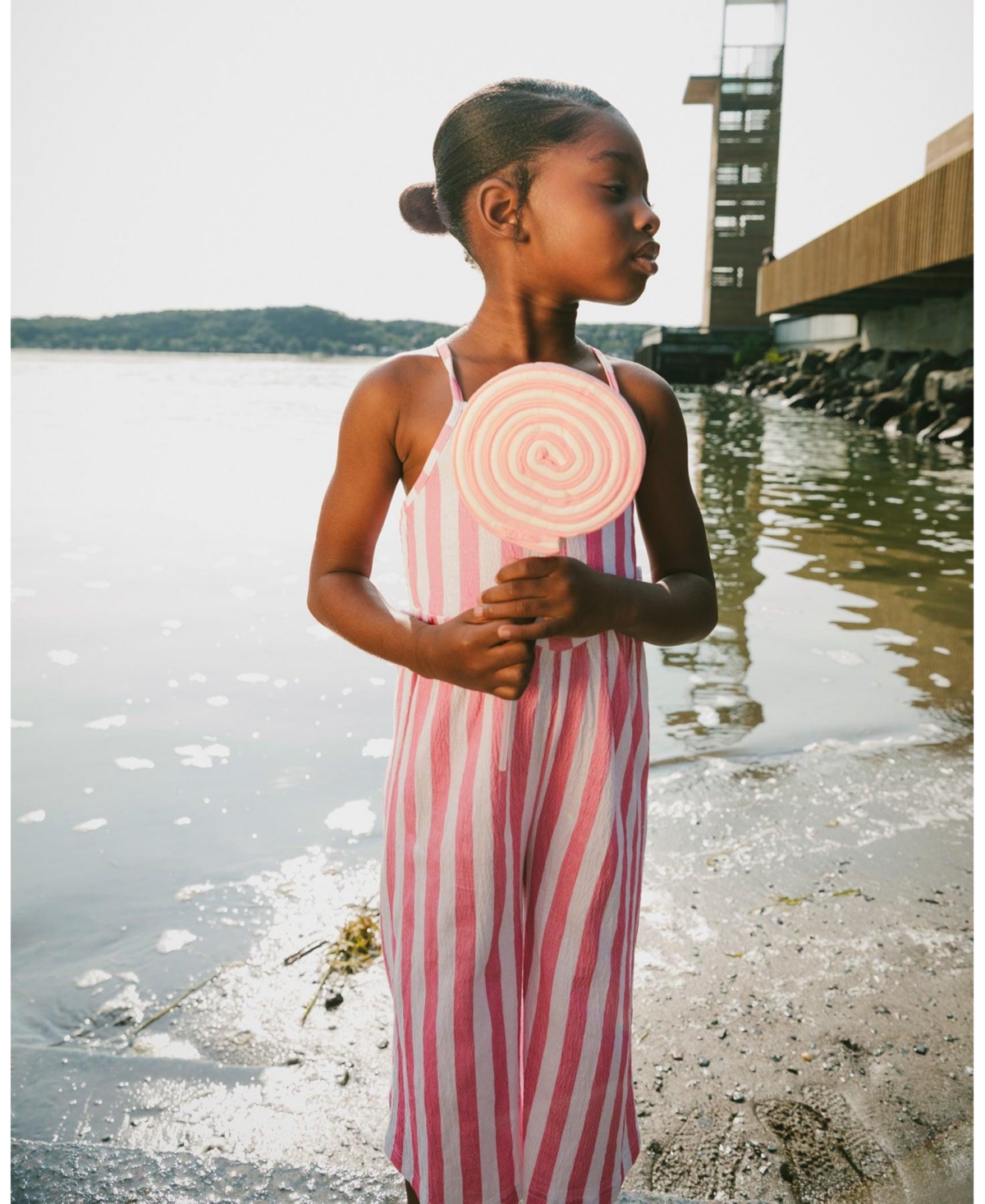 Deux par Deux Little Girls Crinkle Jersey Jumpsuit