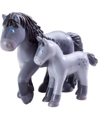 Little Friends Momma and Baby Playset - Cassandra Horse and Cleo Foal Chunky Plastic Farm Animal Toy Figures