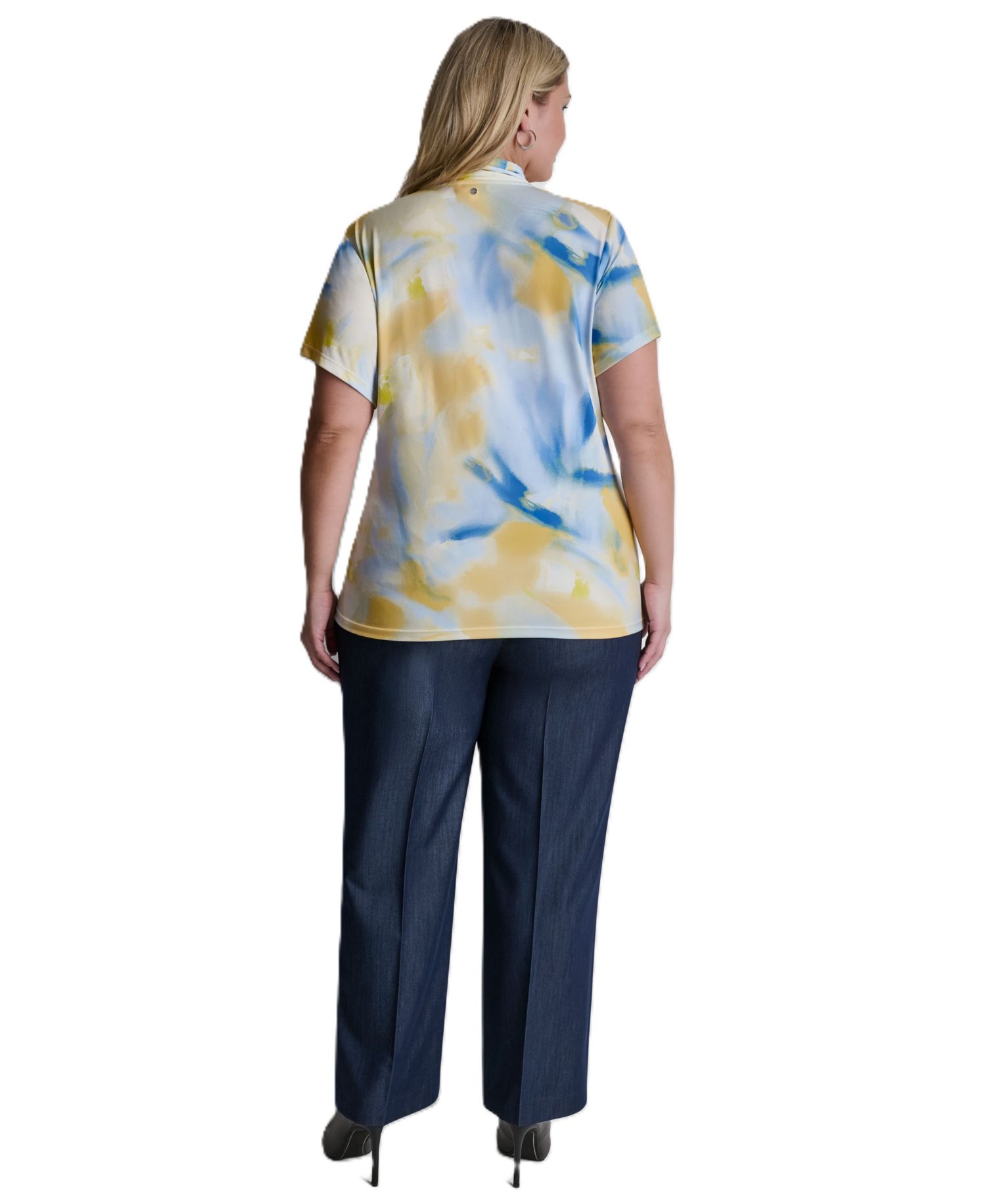 Plus Size V-Neck Short-Sleeve Wrap Top