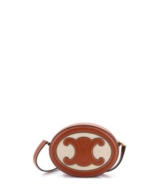 Triomphe Oval Crossbody Bag Canvas and Leather