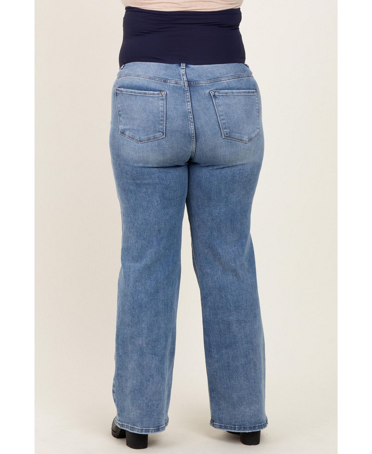 Pinkblush Plus Size Ripped Knee Wide Leg Jeans view 4 — MAYCSS fashion products